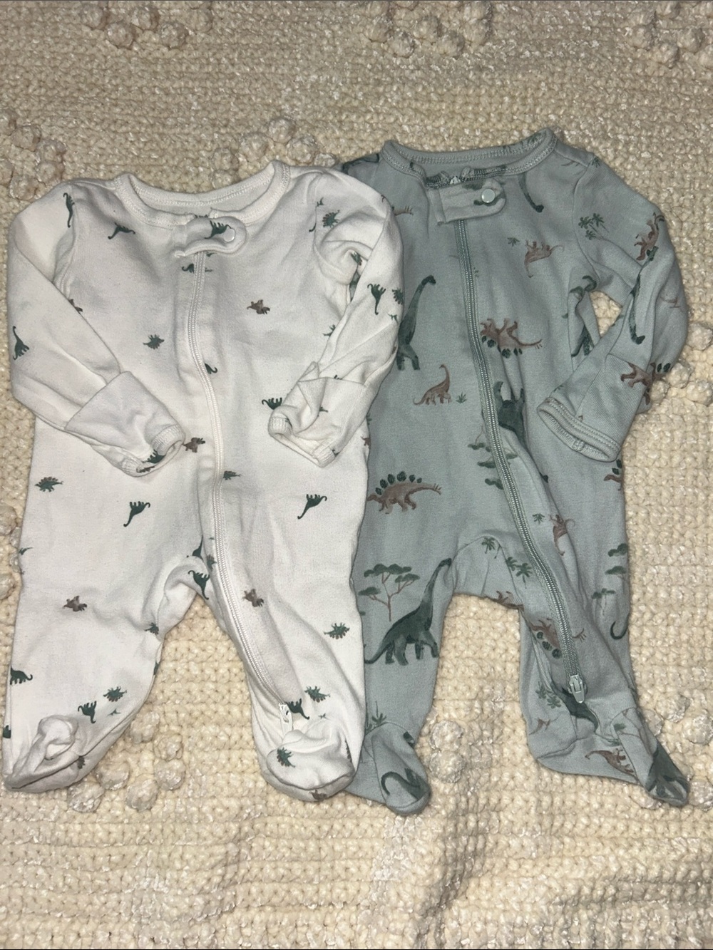 Carter's- Newborn Cotton Dinosaur Zip Footed Sleeper Pajama